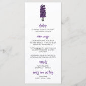 Minimalistische Paarse Larkspur bruiloft Menu (Voorkant)