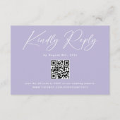 Minimalistische Paarse Lavendel QR Code Bruiloft R Informatiekaartje (Voorkant)