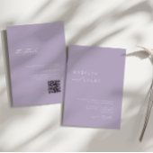 Minimalistische Paarse Lavendel QR Code Wedding Kaart