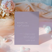 Minimalistische Paarse Lavendel QR Code Wedding Kaart