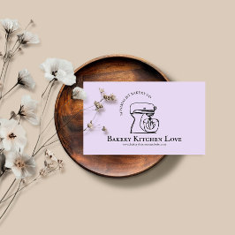 Minimalistische Paarse Lila Bakkerij Cake Designer Visitekaartje