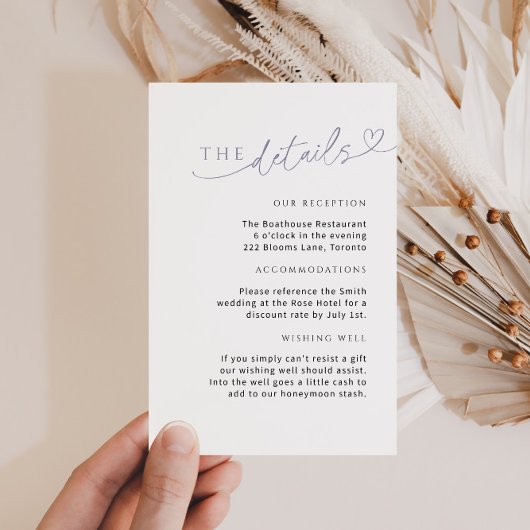 Minimalistische Paarse Lila Detail Kaart met Hart