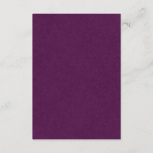Minimalistische Paarse moderne botanische huwelijk Informatiekaartje (Achterkant)