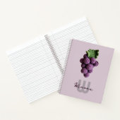 Minimalistische Paarse Oma Chic Haak Druif Naam Notitieboek (Binnen)