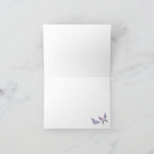 Minimalistische Paarse Ombre Waterverf Butterfly Notitiekaartje (Binnen)