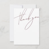 Minimalistische paarse paars script typografie bru bedankkaart (Achterkant)