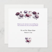 Minimalistische Paarse pioenrozen bruiloft bedankt (Voorkant / Achterkant)