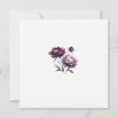 Minimalistische Paarse pioenrozen bruiloft bedankt (Achterkant)