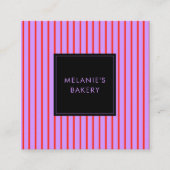 Minimalistische Paarse & Rode Strepen QR Code Bakk Vierkante Visitekaartje (Voorkant)