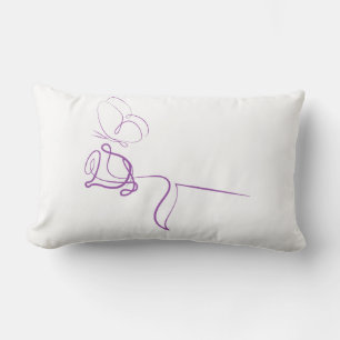 Minimalistische paarse roos lendenkussen kussen