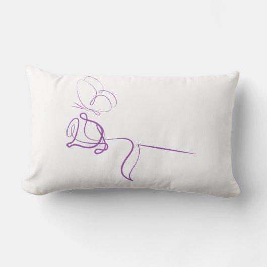 Minimalistische paarse roos lendenkussen kussen (Voorkant)