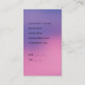 Minimalistische Paarse roze blend Visitekaartje (Achterkant)