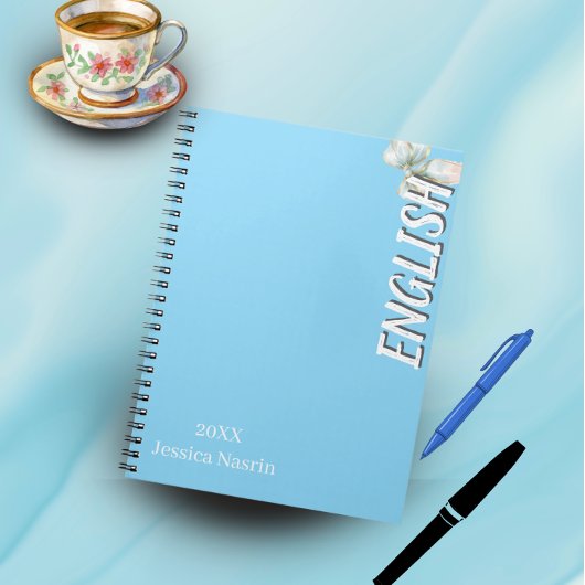 Minimalistische Paarse Verticale Tekst Schoolvak Notitieboek