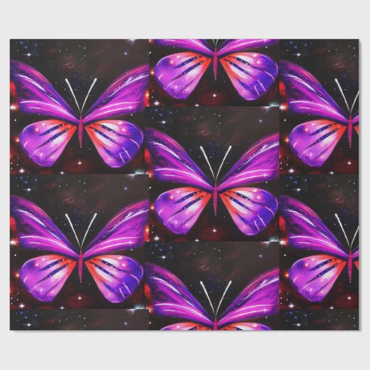 Minimalistische paarse vlinders cadeaupapier (Vlak)