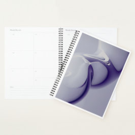 Minimalistische paarse vloeibare kunst spiraal pla planner