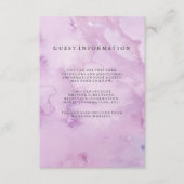 Minimalistische Paarse Waterverf Gastgegevens Informatiekaartje (Voorkant)