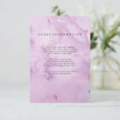 Minimalistische Paarse Waterverf Gastgegevens Informatiekaartje (Staand voorkant)