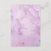 Minimalistische Paarse Waterverf Gastgegevens Informatiekaartje (Achterkant)