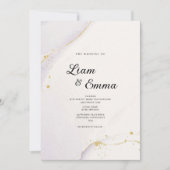 Minimalistische paarse waterverf gouden glitter br kaart (Voorkant)