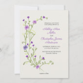 Minimalistische Paarse Wildflower All-in-One bruil Kaart (Voorkant)