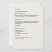 Minimalistische Paarse Wildflower All-in-One bruil Kaart (Achterkant)