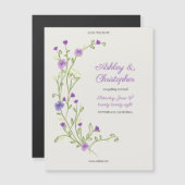 Minimalistische Paarse Wildflower Bewaar de datumm (Voorkant / Achterkant)