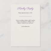 Minimalistische Paarse Wildflower bruiloft RSVP Kaartje (Voorkant)