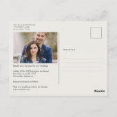 Minimalistische Paarse Wildflower Wedding Save the Briefkaart (Achterkant)