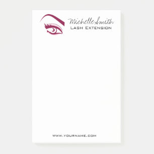 Minimalistische Paarse Wimper Extensie Make-up Art Post-it® Notes