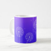 Minimalistische paarse witte paardenbloem bloemen  koffiemok (Voorkant links)