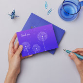 Minimalistische Paarse witte paardenbloem dank u Briefkaart