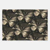 Minimalistische Paarse zwart-witte vlinder Inpakpapier Vel (Voorkant 2)