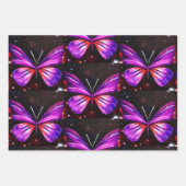 Minimalistische Paarse zwart-witte vlinder Inpakpapier Vel (Voorkant)