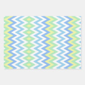 Minimalistische paasblauw, groen en geel set van 3 inpakpapier vel (Voorkant 3)