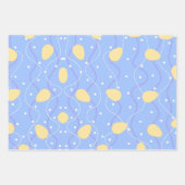 Minimalistische paasblauw, groen en geel set van 3 inpakpapier vel (Voorkant)