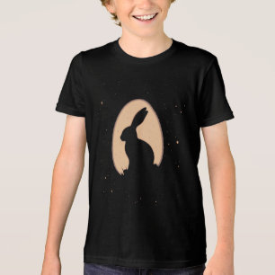 Minimalistische paashaas in eivorm Tri-Blend shirt