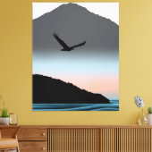 Minimalistische Pacific Northwest Eagle Mountain K Canvas Afdruk (Insitu (Woonkamer))