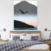 Minimalistische Pacific Northwest Eagle Mountain K Canvas Afdruk (Insitu (Slaapkamer))