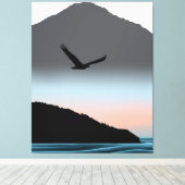 Minimalistische Pacific Northwest Eagle Mountain K Canvas Afdruk (Insitu (Houten vloer))