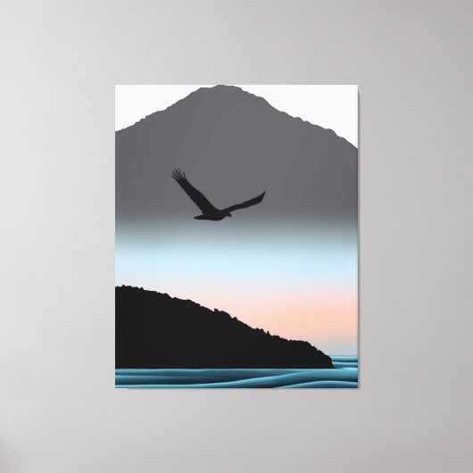 Minimalistische Pacific Northwest Eagle Mountain K Canvas Afdruk (Voorkant)