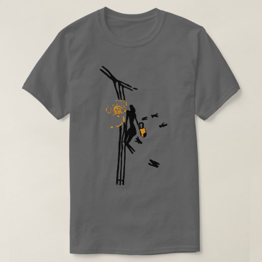Minimalistische paleolithische grot kunst honing v t-shirt (Design voorkant)