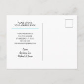 Minimalistische Palm Tree Aqua Nieuw adres Aankondigingskaart (Achterkant)