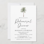 Minimalistische Palm Tree bruiloft repetitie diner Kaart (Voorkant)