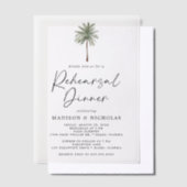 Minimalistische Palm Tree bruiloft repetitie diner Vellum Uitnodigingen (Offset)