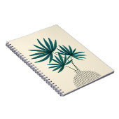 Minimalistische palmbladeren in gestreepte vaas -  notitieboek (Rechterzijde)