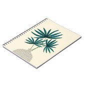 Minimalistische palmbladeren in gestreepte vaas -  notitieboek (Linkerzijde)