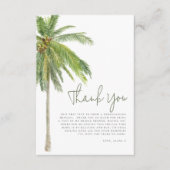 Minimalistische palmbomen boho tropische bruidsdou bedankkaart (Voorkant)