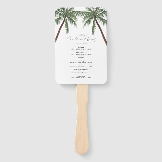 Minimalistische palmbomen handwaaier (Voorkant)