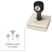 Minimalistische palmbomen Klassieke uitnodiging Rubberstempel (Gestempeld)