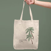Minimalistische palmbomen tote bag